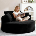 Oversized Round Corduroy Cloud Lounge Chair