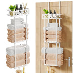 HavenHarbor Over-the-Door & Wall-Mounted Towel Rack with Storage Shelf