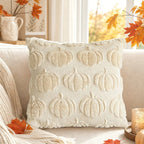 3D Plush Pumpkin Throw Pillow with Bow Fuzzy Fluffy Cushion Covers Fall Thanksgiving Halloween Sofa Couch Home Decor Cushion
