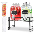 Haven Ridge Entertain Glass Beverage Dispenser Set with Fruit Infuser