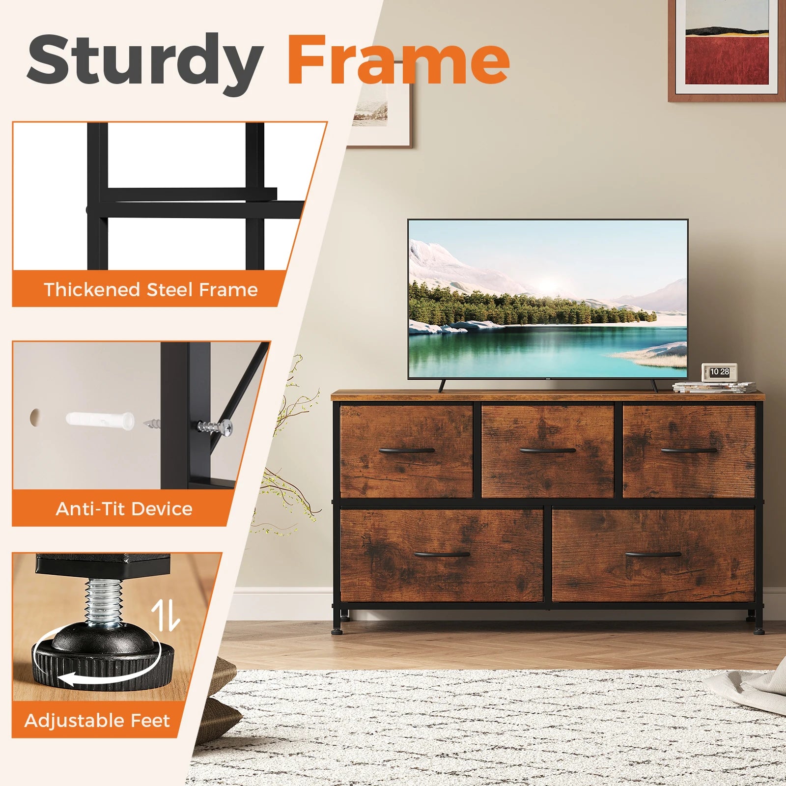 Ridgefield 5-Drawer Storage Dresser
