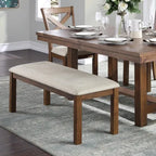 Brown & Beige Dining Set with Bench