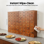 Vintage 64-Drawer Pine Wood Storage Cabinet