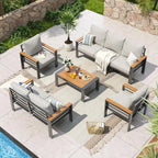 Monterey Aluminum Outdoor Sectional Set with Coffee Table
