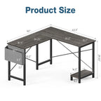 L-Shaped Corner Computer Desk with CPU Shelf & Side Storage