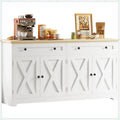Buffet Cabinet Storage Sideboard Drawers Shelves Coffee Bar Kitchen Cabinet Natural Wood