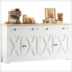 Buffet Cabinet Storage Sideboard Drawers Shelves Coffee Bar Kitchen Cabinet Natural Wood