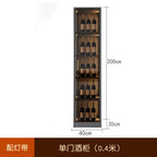 Luxury Wooden Wine Display Cabinet with Tempered Glass Doors & 5-Tier Storage