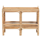 Landers Farmhouse Console Table with Baskets & Storage Shelf