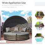 HavenHarbor Convertible Outdoor Daybed Lounge Set with Retractable Canopy