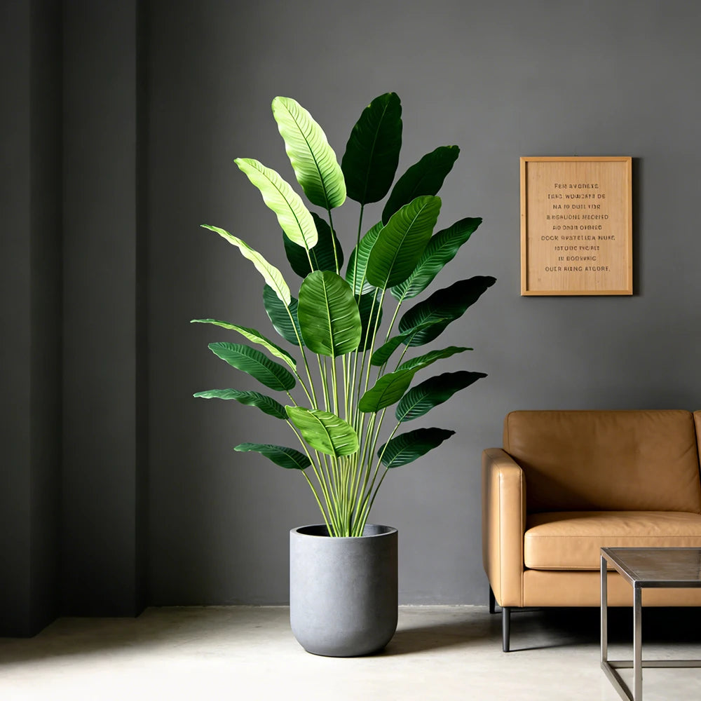 Tropical Breeze Faux Banana Palm Tree – 33"–45" Artificial Plant