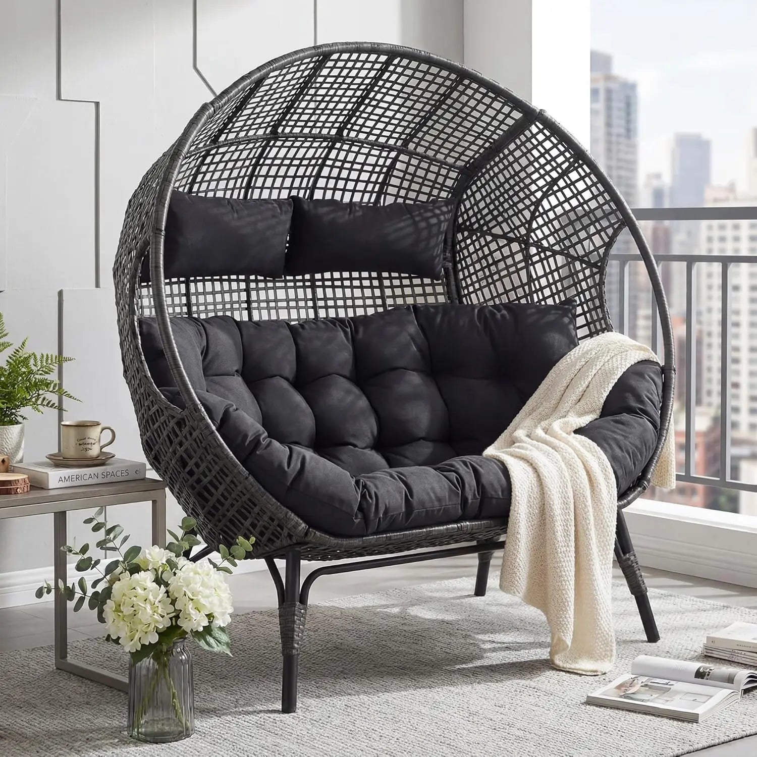 Savannah Double Egg Loveseat Patio Chair