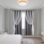 LunaShade Layered Blackout Sheer Curtain Panels – 2 Piece Set