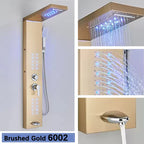 Cascade Elite LED Shower Panel Tower System with Rainfall, Waterfall & SPA Massage Jets