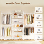 5–8 Ft Expandable Wall-Mounted Closet System
