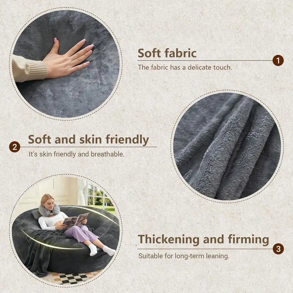 Big Bean Bag Chairs or Adults, Bean Bag Chair with iller Memory oam Chair Super Sot Plush, Living Room urniture, Suitable or Bed