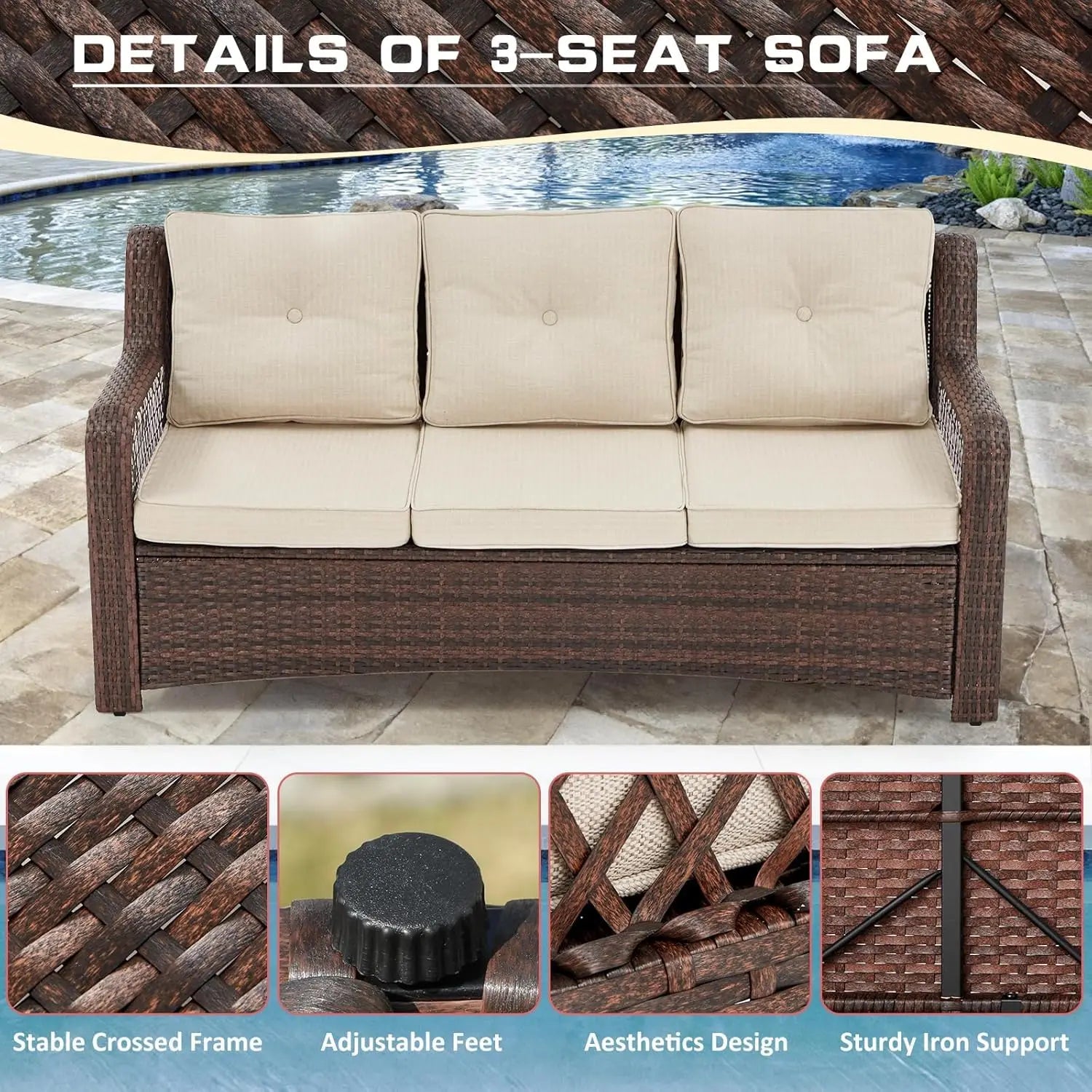 Harbor Pointe 6-Piece Swivel Patio Conversation Set