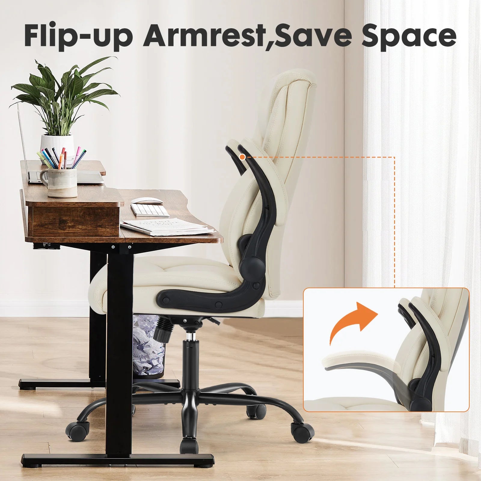 Ashton Executive Ergonomic Office Chair with Flip-Up Arms