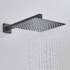 Matte Black Concealed Rainfall & Waterfall Shower System with Tub Spout