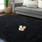 Plush Long-Pile Shag Area Rug with Non-Slip Backing