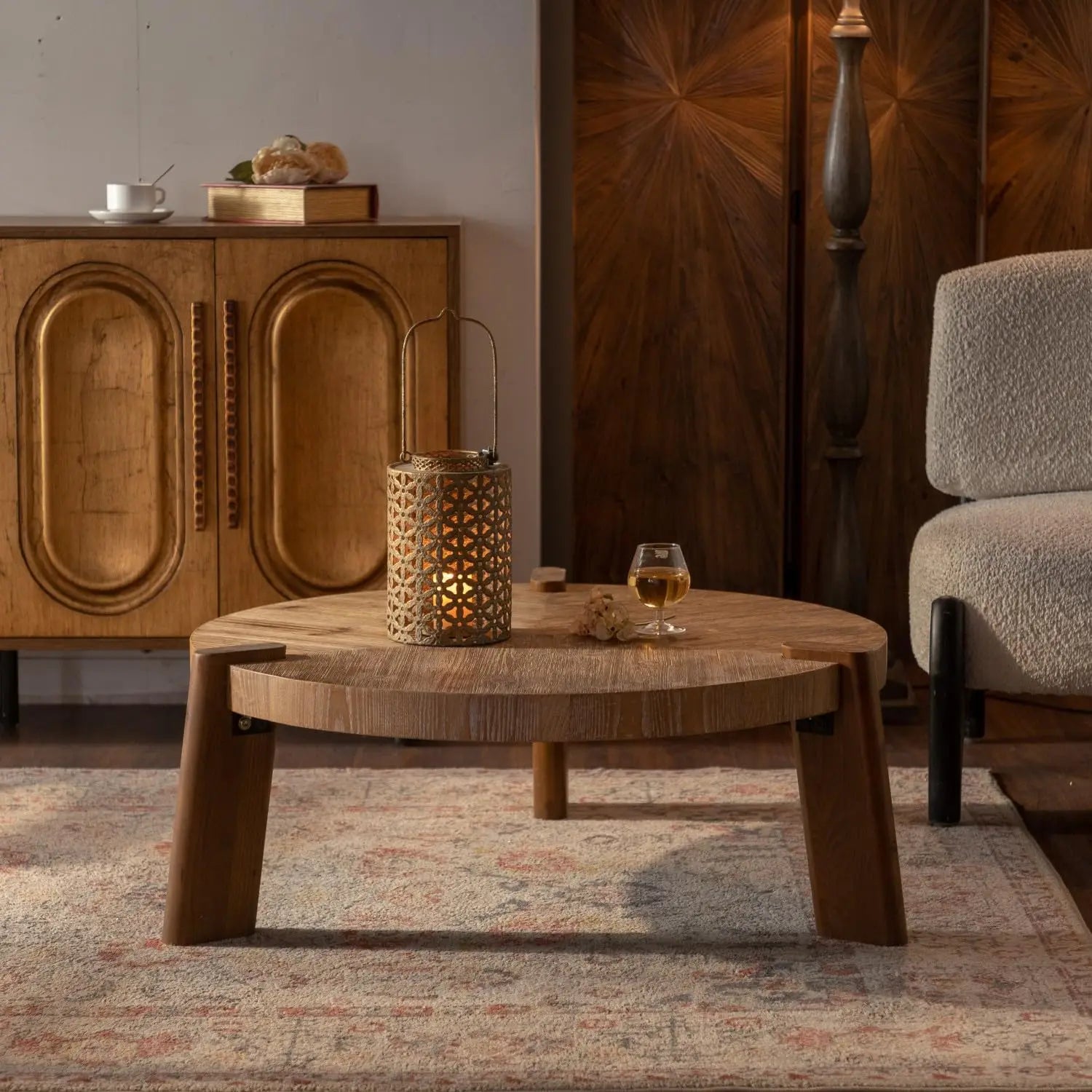 Sculpted Oval Coffee Table