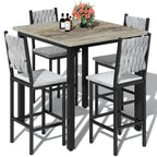 Counter Height Dining Set with Velvet Stools