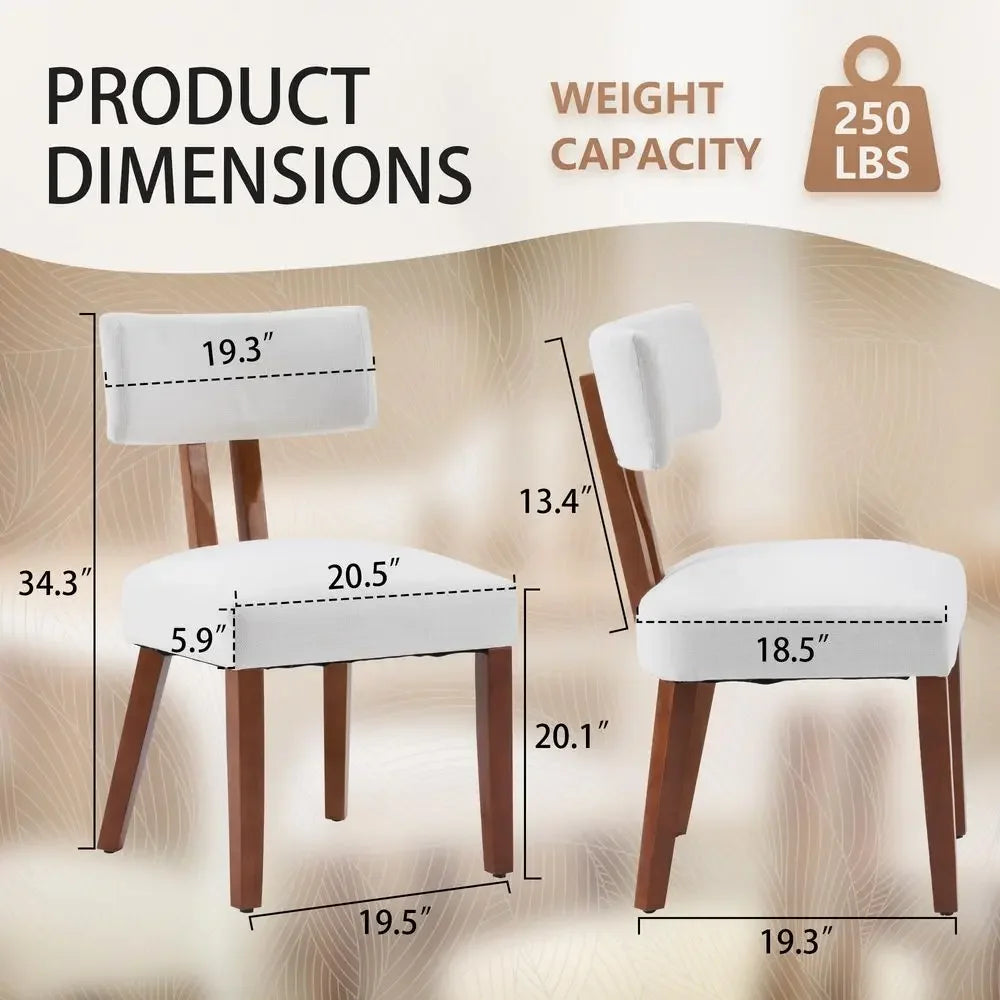 Monroe Curved Back Linen Dining Chairs