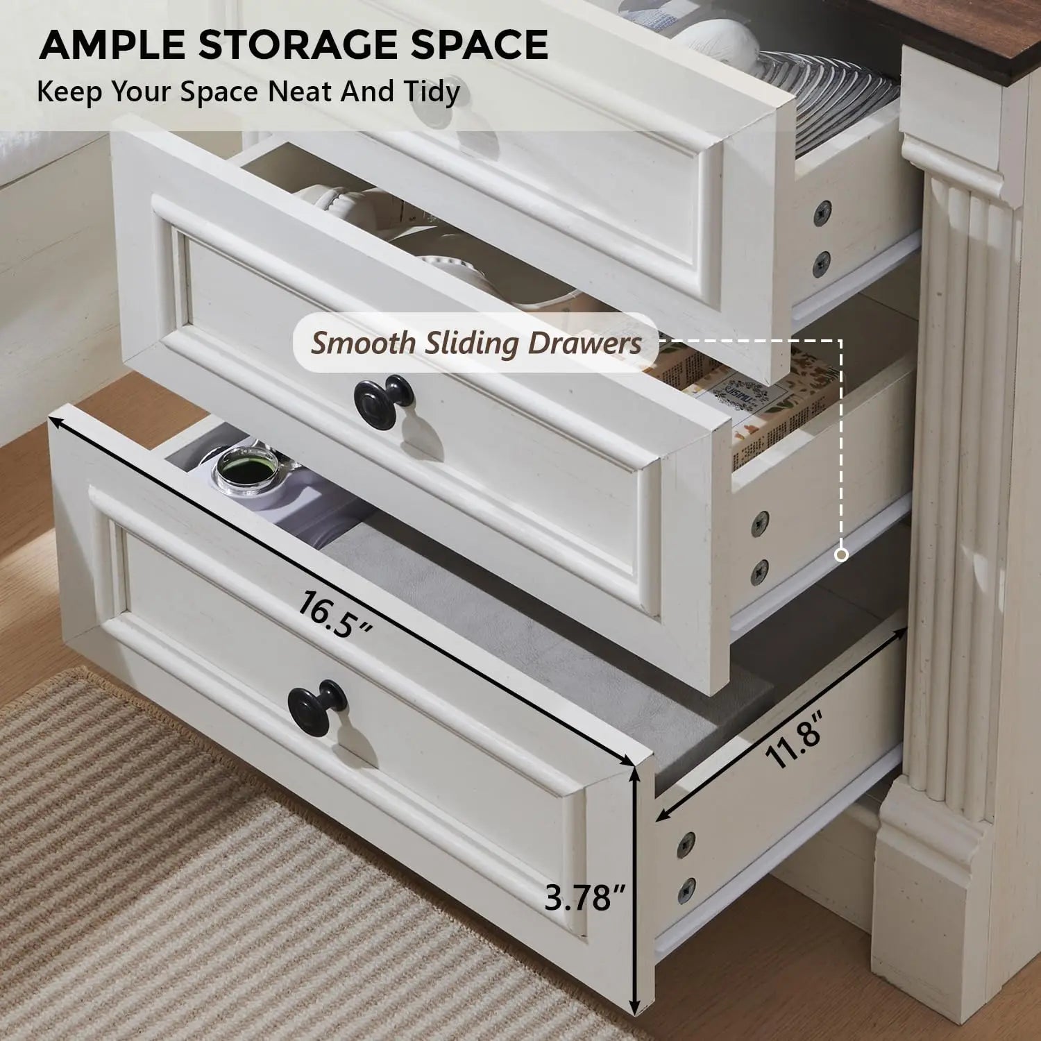 Roman Column Nightstand Set
