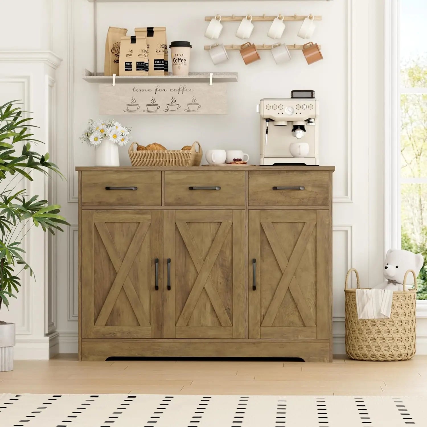 Haven Ridge Heritage Farmhouse Sideboard Buffet Cabinet