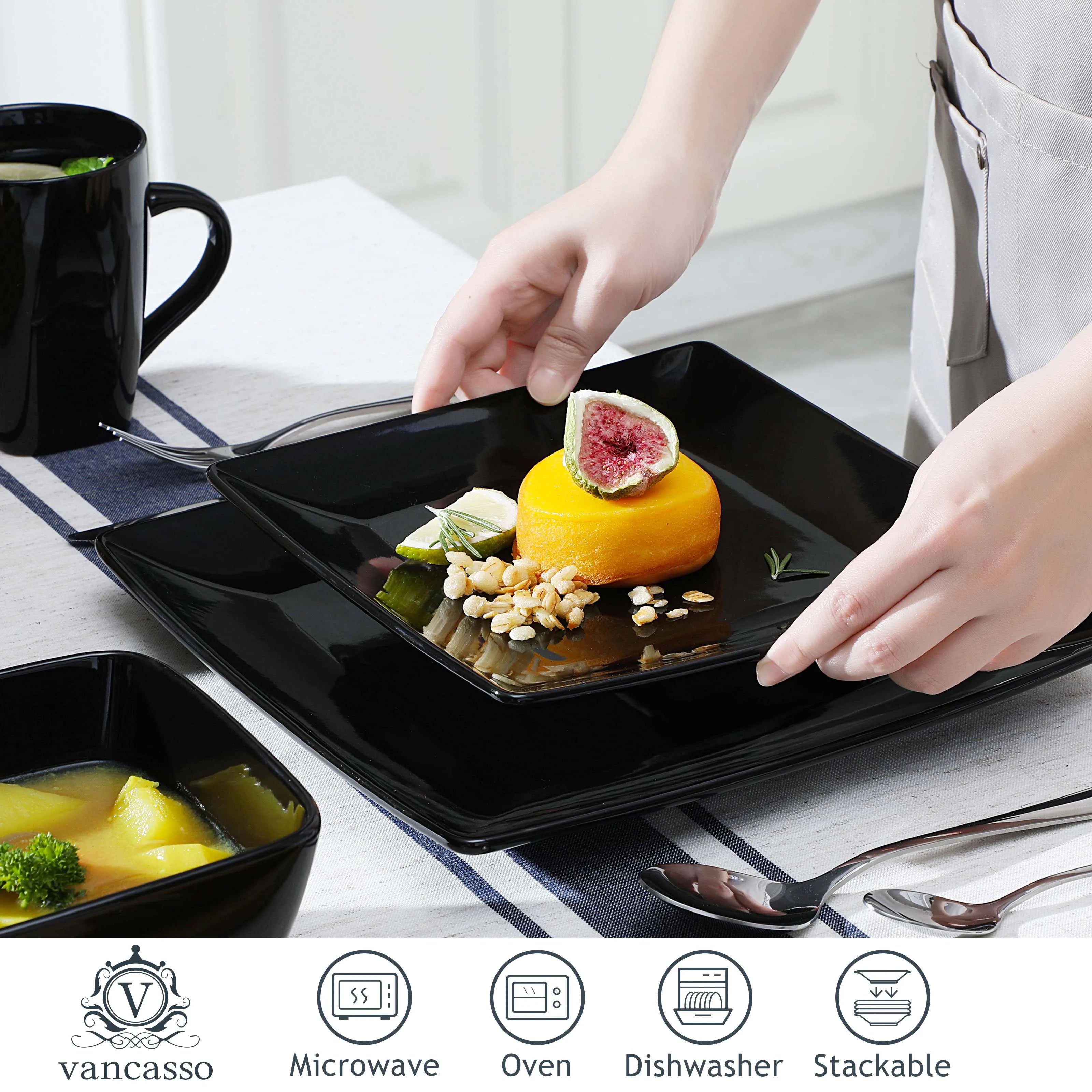 Soho Square Porcelain Dinnerware Collection