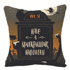 Halloween Pumpkin & Ghost Throw Pillow Cover – Spooky Fall Sofa Décor