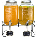 Willow Ridge Entertain Glass Beverage Dispenser Set with Stands – 2 Piece