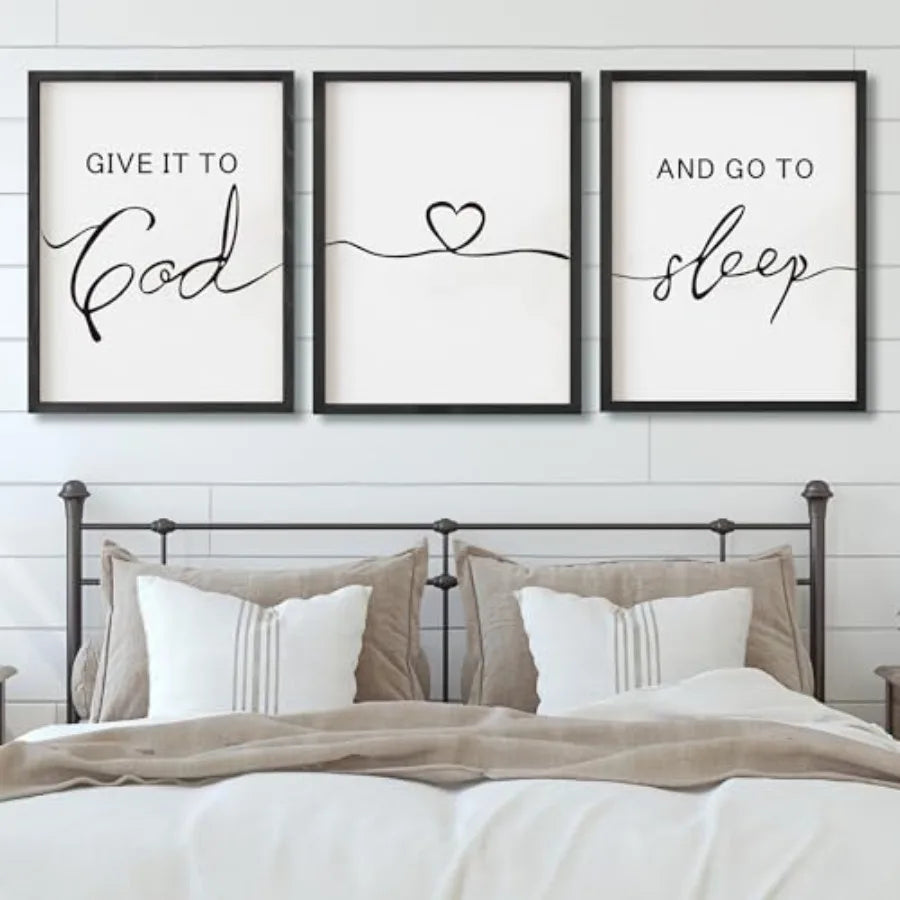 Faithful Rest Farmhouse Wall Art Set – 3 Piece