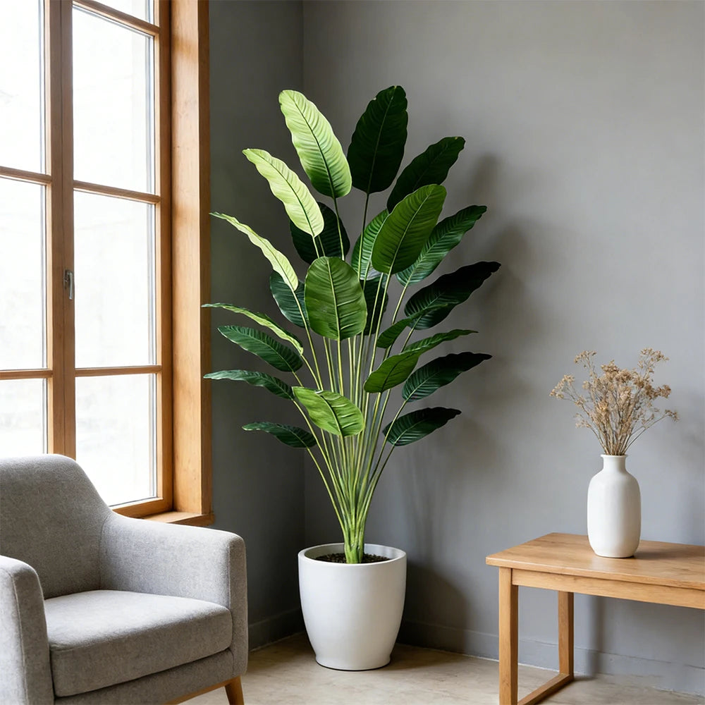 Tropical Breeze Faux Banana Palm Tree – 33"–45" Artificial Plant