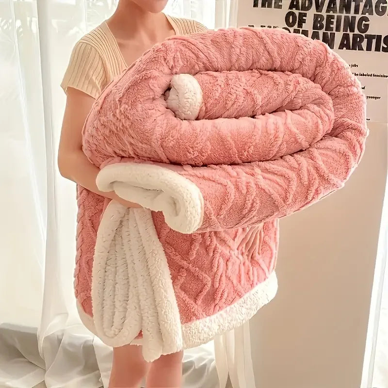 CloudLuxe Jacquard Sherpa Weighted Blanket