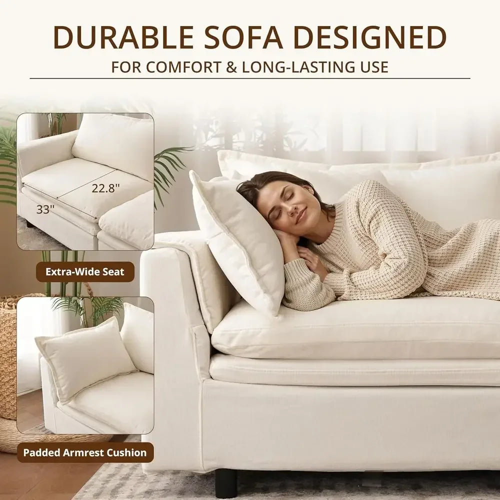 Oversized Modular Cloud Sectional Sofa with Storage Ottoman