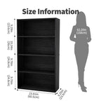 Heritage Essentials 4-Tier Wooden Bookcase & Open Storage Shelf
