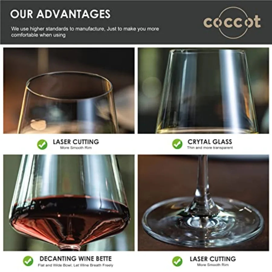 Haven Ridge Reserve Hand-Blown Wine Glass Set – Set of 6