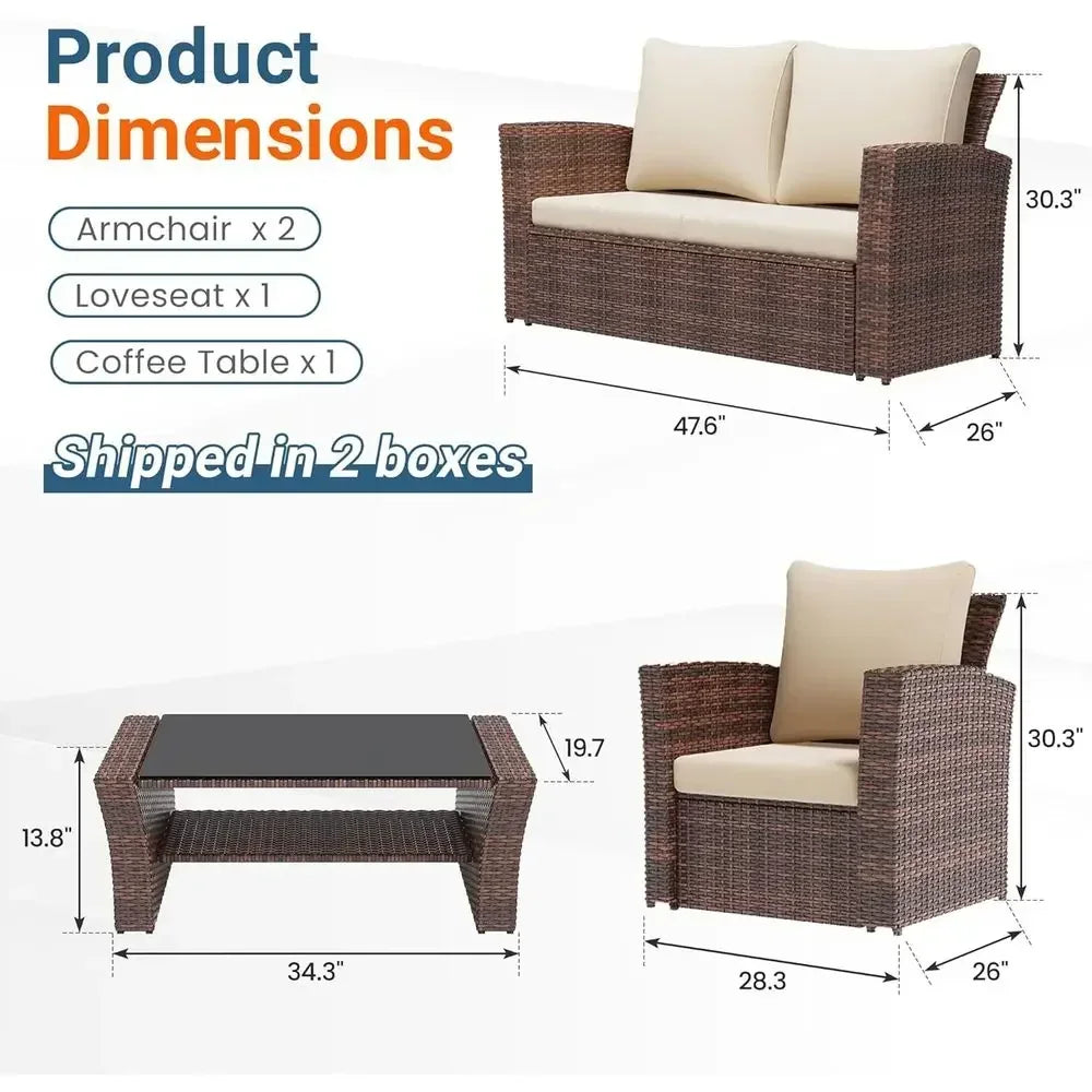 Canyon Grove 4-Piece All-Weather Wicker Patio Set