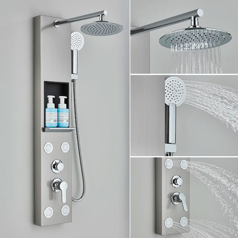 Cascade Spa Luxury Shower Panel System with LED Temperature Display