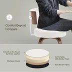 Walnut Crest Swivel Faux Leather Bar Stools