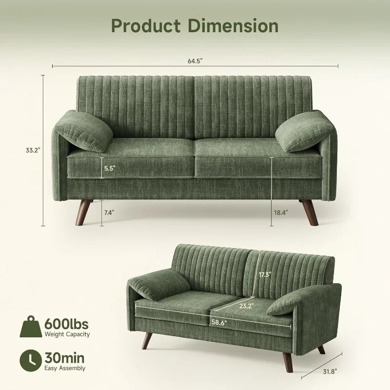 Willowhaven Deep Seat Chenille Loveseat Sofa