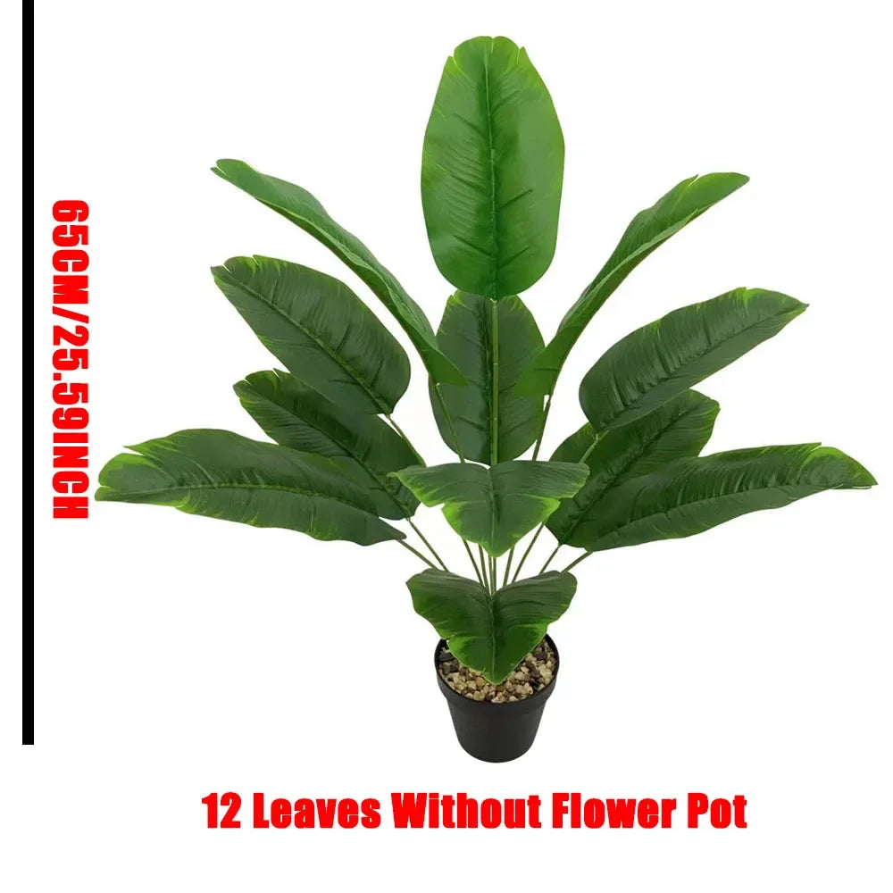 Tropical Oasis Faux Banana Palm Tree – 18 Leaf Artificial Floor Plant