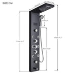 Cascade Luxe LED Shower Panel System with Digital Temperature Display & SPA Massage Jets
