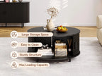 Oakridge Fluted Round Coffee Table with Hidden Storage
