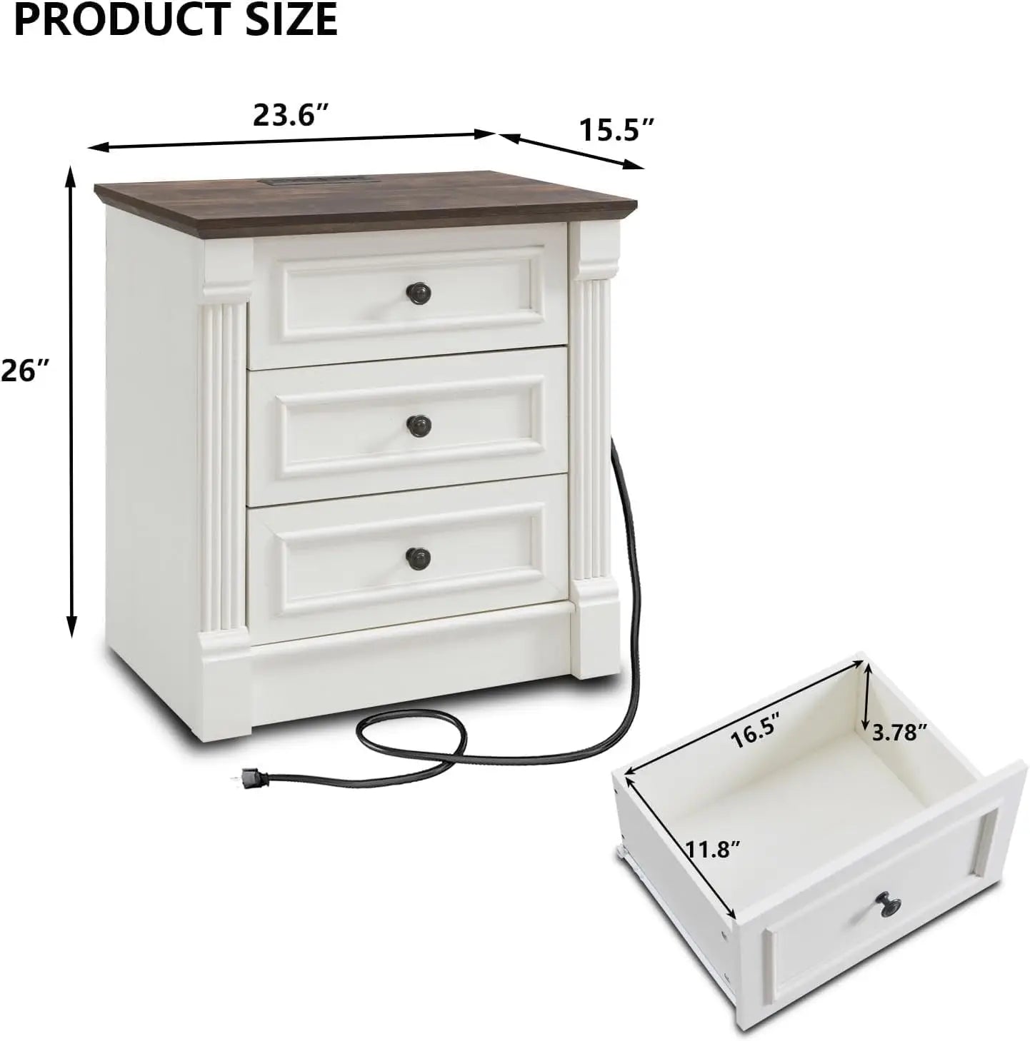 Roman Column Nightstand Set