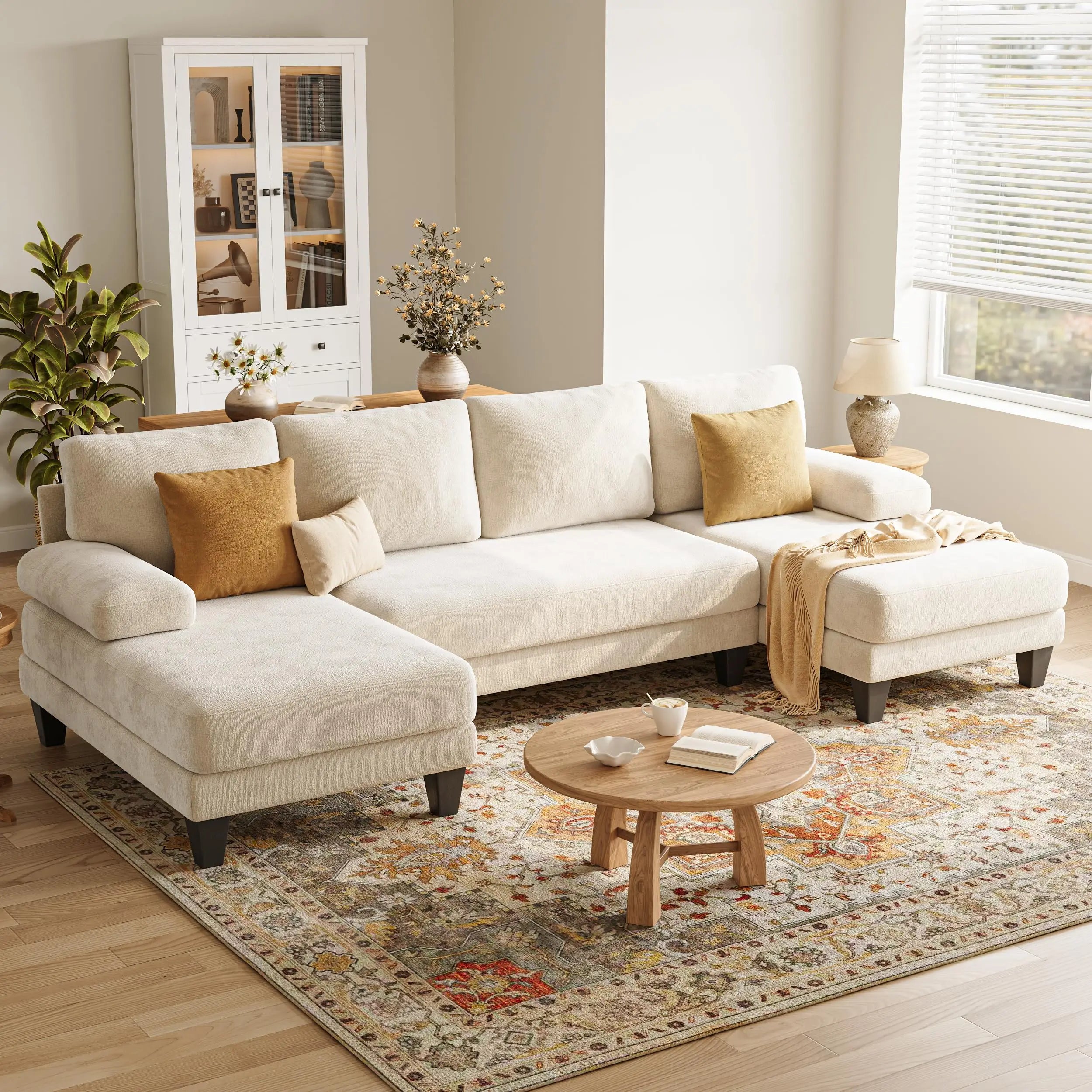 Haven Ashford U-Shaped Sectional Sofa with Double Chaise – Dark Grey