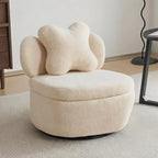 Cozy Curve Swivel Accent Chair with Hidden Storage