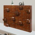 Vintage 64-Drawer Pine Wood Storage Cabinet