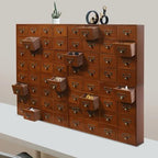 Vintage 64-Drawer Pine Wood Storage Cabinet